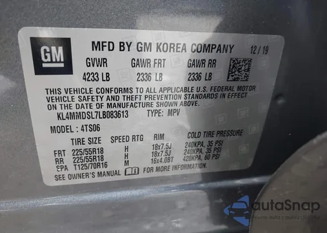 2020 Buick Encore Gx Fwd Select from USA, damaged, VIN KL4MMDSL7LB083613